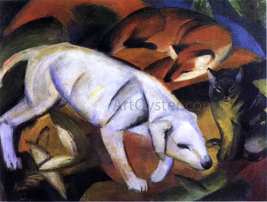  Franz Marc Three Animals (Dog, Fox and Cat) - Canvas Print