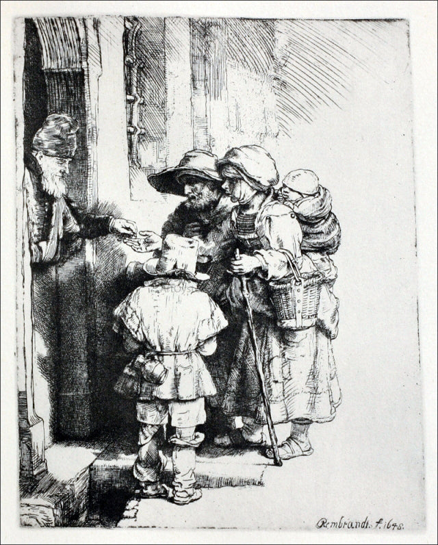  Rembrandt Van Rijn Three Beggars at the Door of a House - Canvas Print