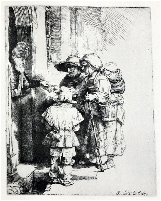  Rembrandt Van Rijn Three Beggars at the Door of a House - Canvas Print
