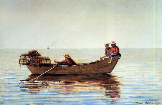  Winslow Homer Three Boys in a Dory with Lobster Pots - Canvas Print