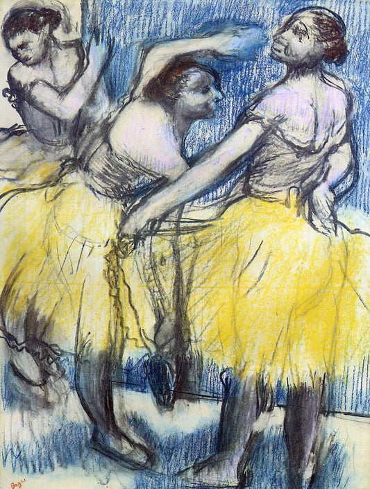  Edgar Degas Three Dancers in Yellow Skirts - Canvas Print