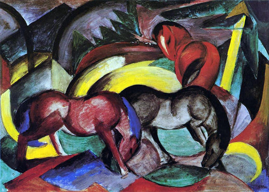  Franz Marc Three Horses - Canvas Print