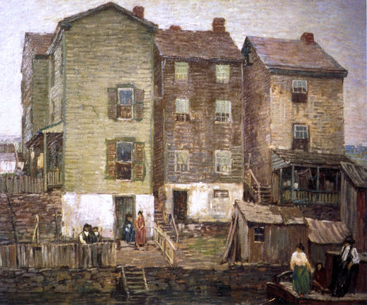  Robert Spencer Three Houses - Canvas Print