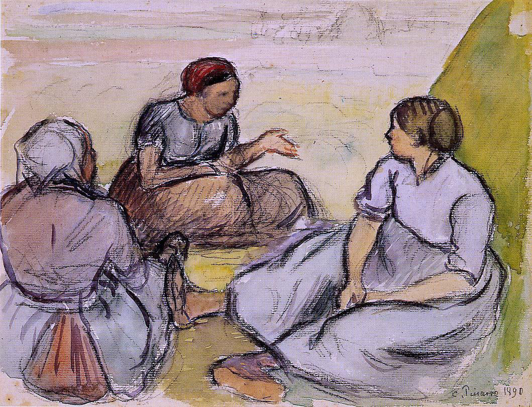  Camille Pissarro Three Peasant Women - Canvas Print