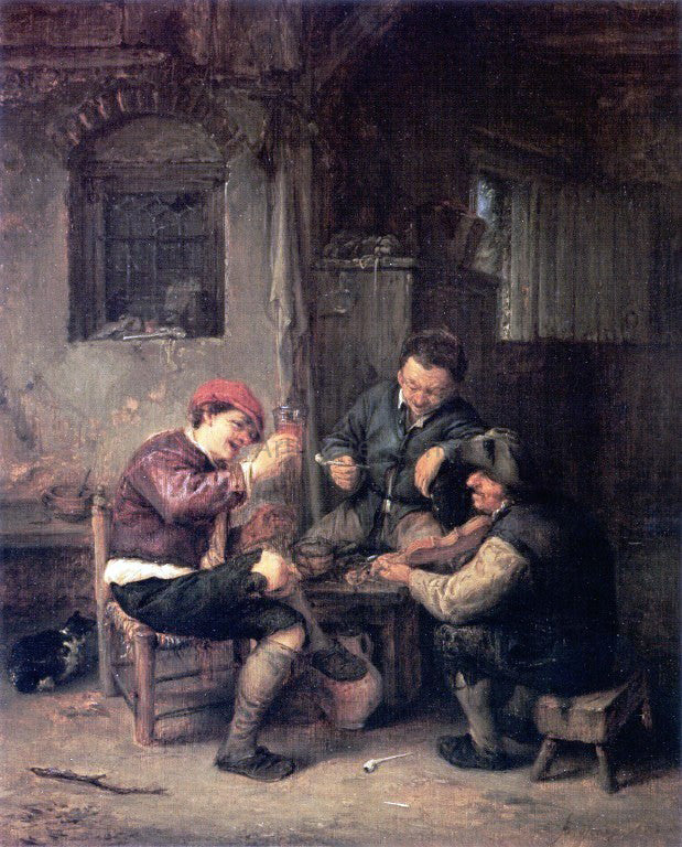  Adriaen Van Ostade Three Peasants at an Inn - Canvas Print