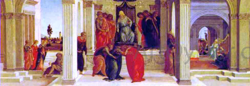  Filippino Lippi Three Scenes from the Story of Esther - Canvas Print