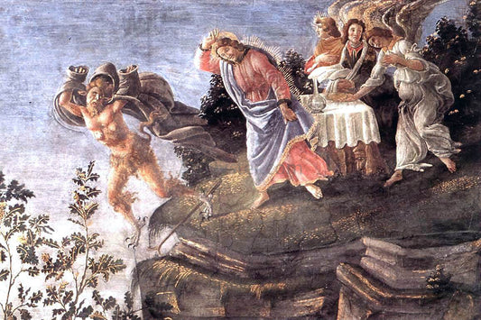  Sandro Botticelli Three Temptations of Christ (detail 6) (Cappella Sistina, Vatican) - Canvas Print