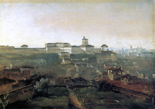  Johann Georg Von Dillis Three Views of Rome from the Villa Malta: View of the Quirinale Hill - Canvas Print
