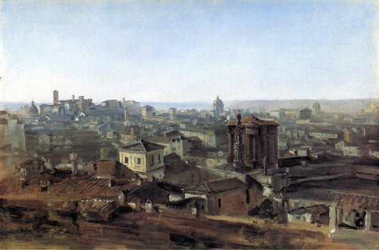  Johann Georg Von Dillis Three Views of Rome from the Villa Malta: View toward the Capitoline Hill - Canvas Print