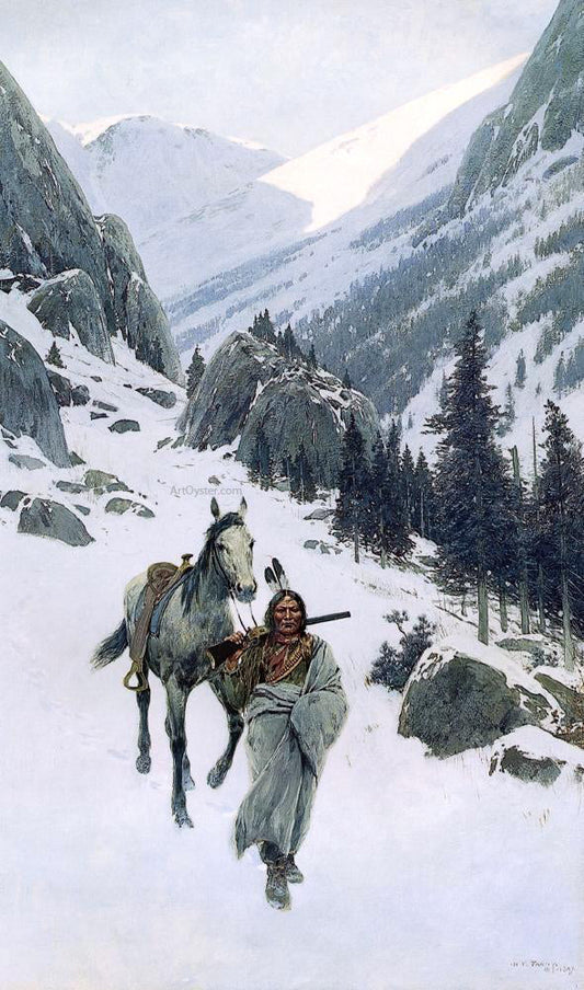  Henry F Farney Through the Pass, Winter - Canvas Print