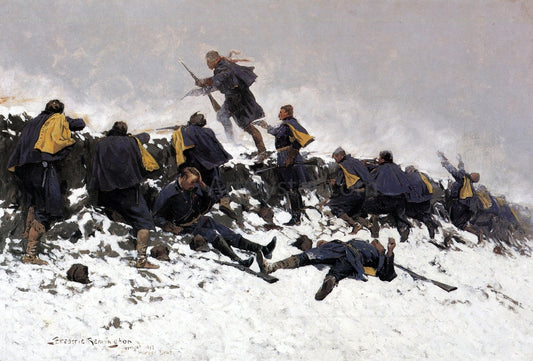  Frederic Remington Through the Smoke Sprang the Daring Soldier - Canvas Print