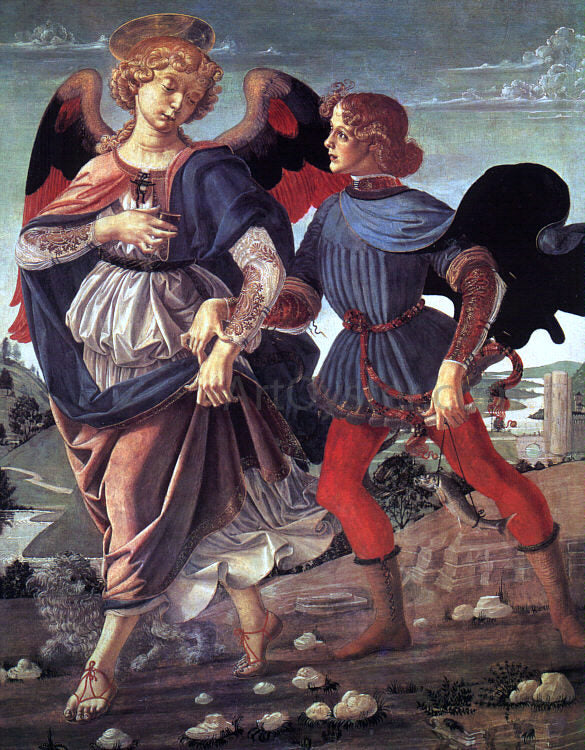  Andrea del Verrocchio Tobias and the Angel - Canvas Print