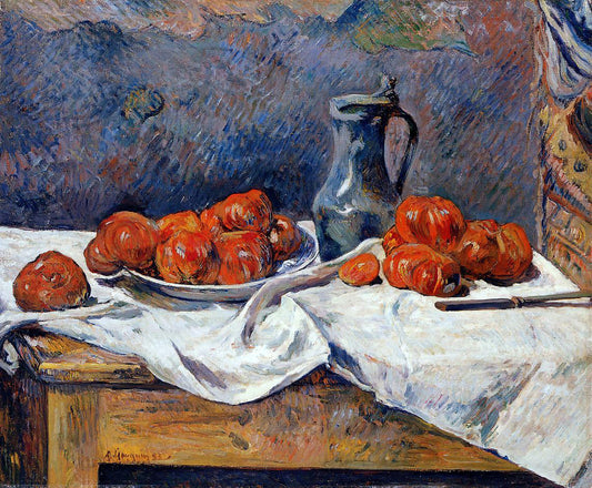  Paul Gauguin Tomatoes and a Pewter Tankard on a Table - Canvas Print
