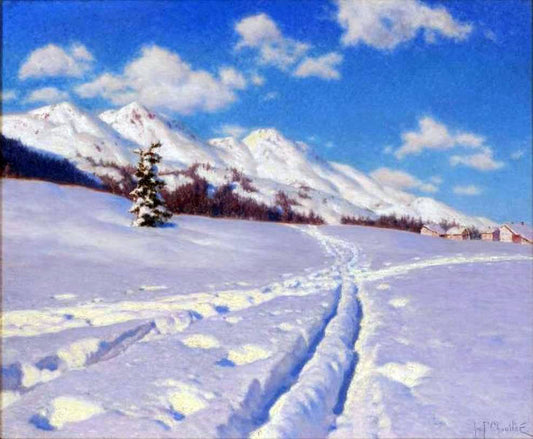  Ivan Fedorovich Choultse Traces dans la Neige (Suisse) - Canvas Print