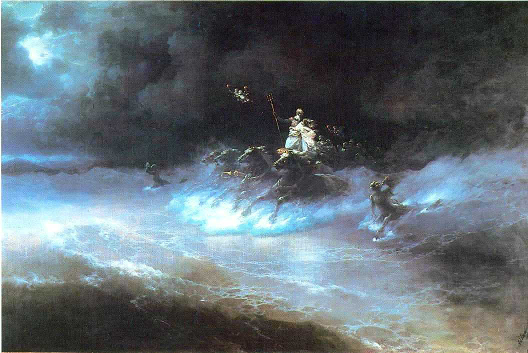  Ivan Constantinovich Aivazovsky Travel of Poseidon by sea - Canvas Print