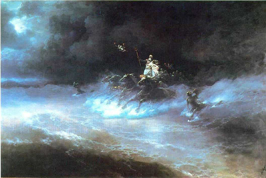  Ivan Constantinovich Aivazovsky Travel of Poseidon by sea - Canvas Print