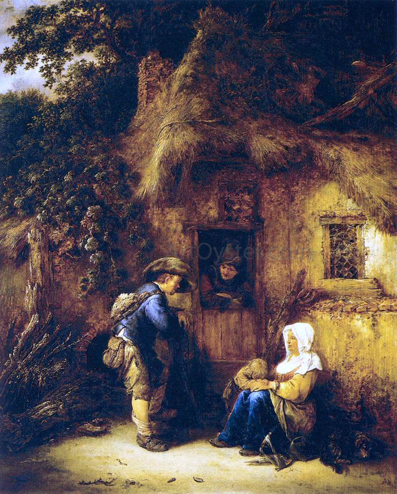  Isaac Van Ostade Traveller at a Cottage Door - Canvas Print