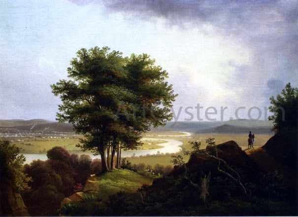  Victor DeGrailly Traveller by the Oxbow, Connecticut River - Canvas Print