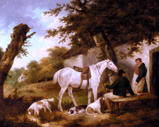  George Morland Travellers Resting Outside The Bell Inn - Canvas Print