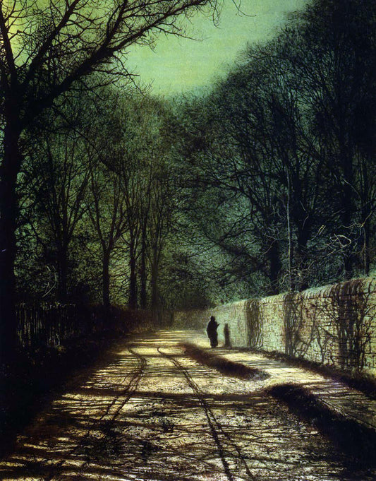  John Atkinson Grimshaw Tree Shadows on the Park Wall, Roundhay Park, Leeds - Canvas Print