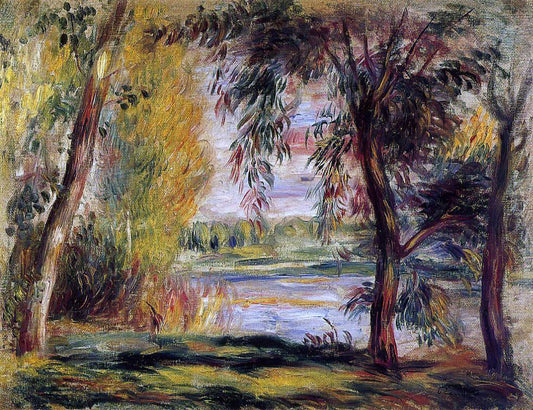  Pierre Auguste Renoir Trees by the Water - Canvas Print