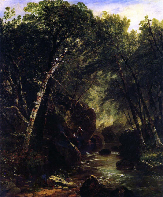  John Frederick Kensett Trout Fisherman - Canvas Print