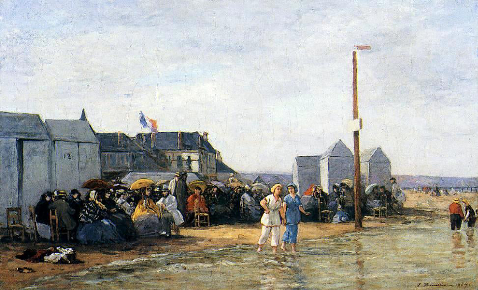  Eugene-Louis Boudin Trouville, Bathing Hour - Canvas Print