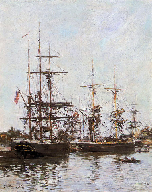  Eugene-Louis Boudin Trouville Harbor - Canvas Print