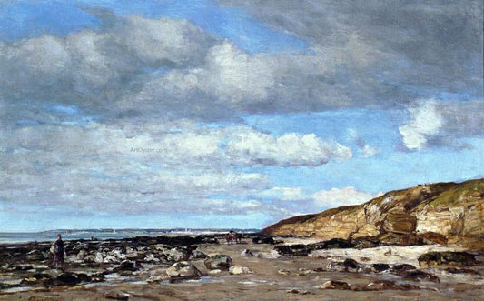  Eugene-Louis Boudin Trouville, Shore and Rocks - Canvas Print