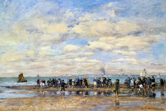  Eugene-Louis Boudin Trouville, the Beach at Low Tide - Canvas Print