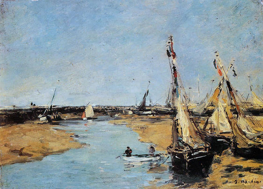  Eugene-Louis Boudin Trouville, the Jettys at Low Tide - Canvas Print