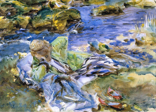  John Singer Sargent Turkish Woman by a Stream - Canvas Print