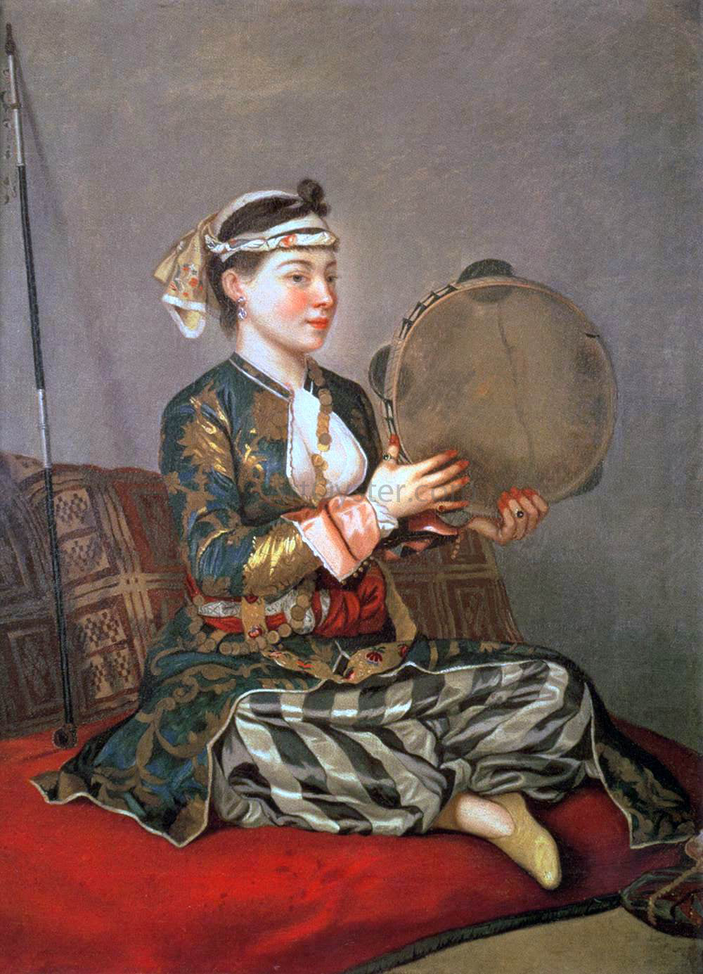  Jean-Etienne Liotard Turkish Woman with a Tambourine - Canvas Print