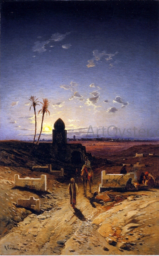  Hermann Solomon Corrodi Twilight in the Desert - Canvas Print