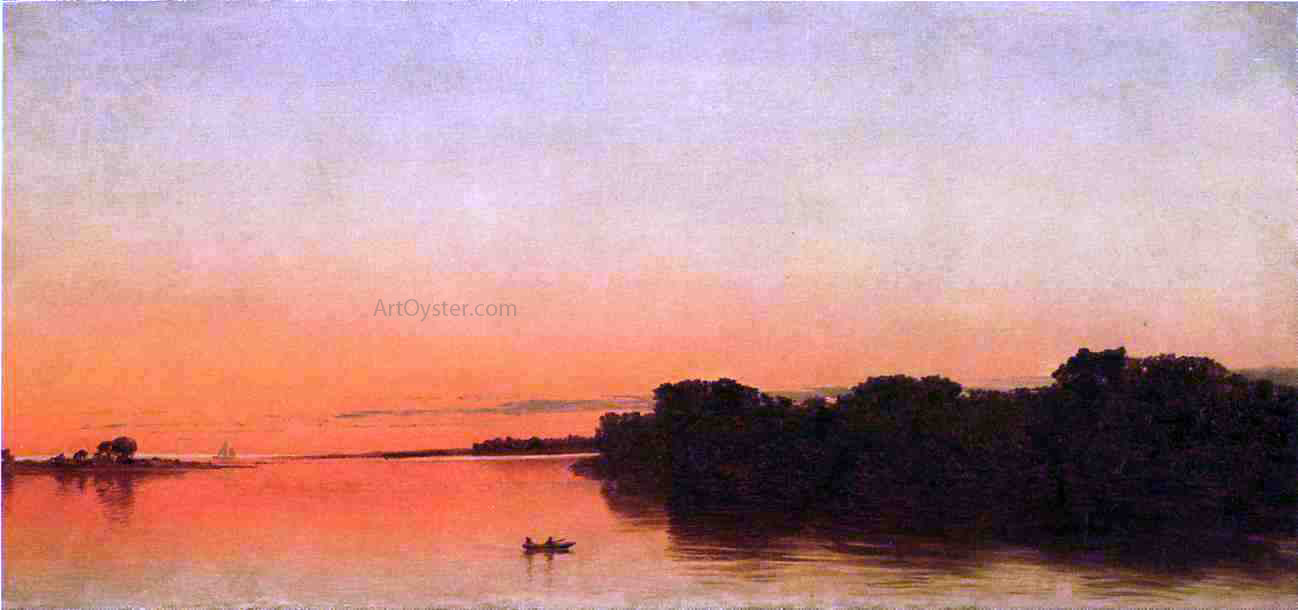  John Frederick Kensett Twilight on the Sound, Darien, Connecticut - Canvas Print