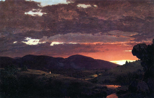  Frederic Edwin Church Twilight, 'Short arbiter 'twixt day and night' - Canvas Print
