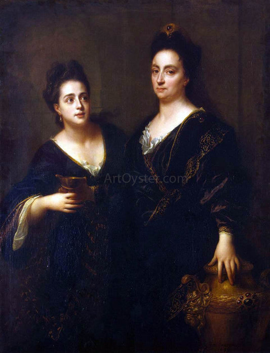  Jean-Baptiste Santerre Two Actresses - Canvas Print
