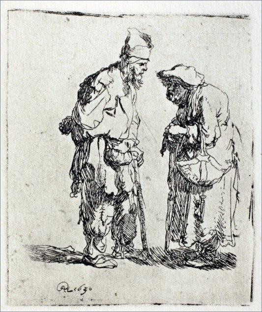  Rembrandt Van Rijn Two Beggars, a Man and Woman - Canvas Print