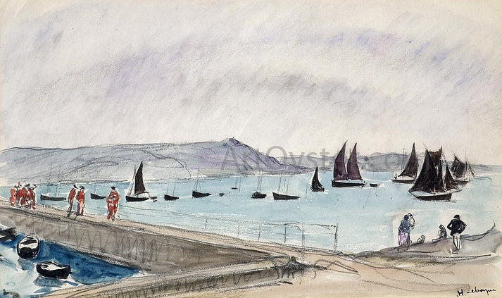  Henri Lebasque Two Boats at Saint Tropez (also known as Deux Bateaux a Saint Tropez) - Canvas Print