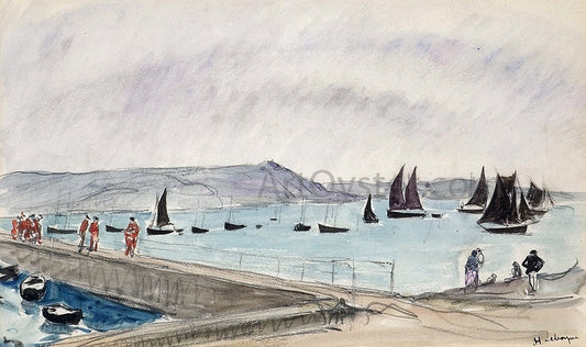  Henri Lebasque Two Boats at Saint Tropez (also known as Deux Bateaux a Saint Tropez) - Canvas Print