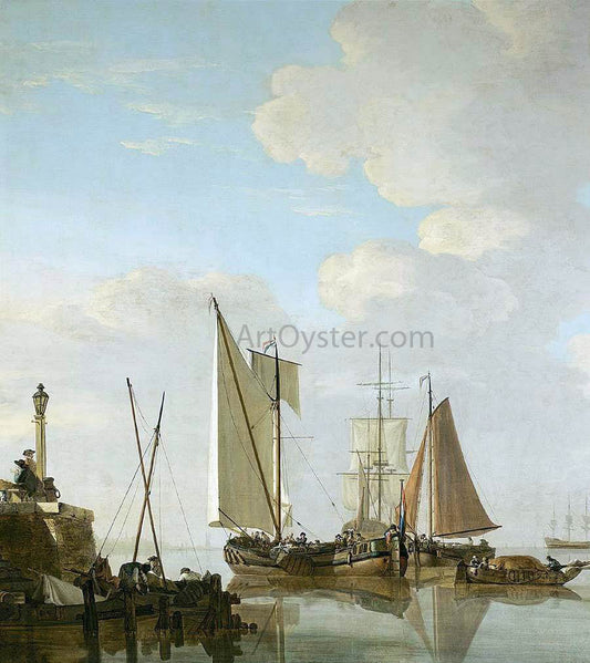  Jacob Van Strij Two Boeiers and a Cat Under Sail - Canvas Print