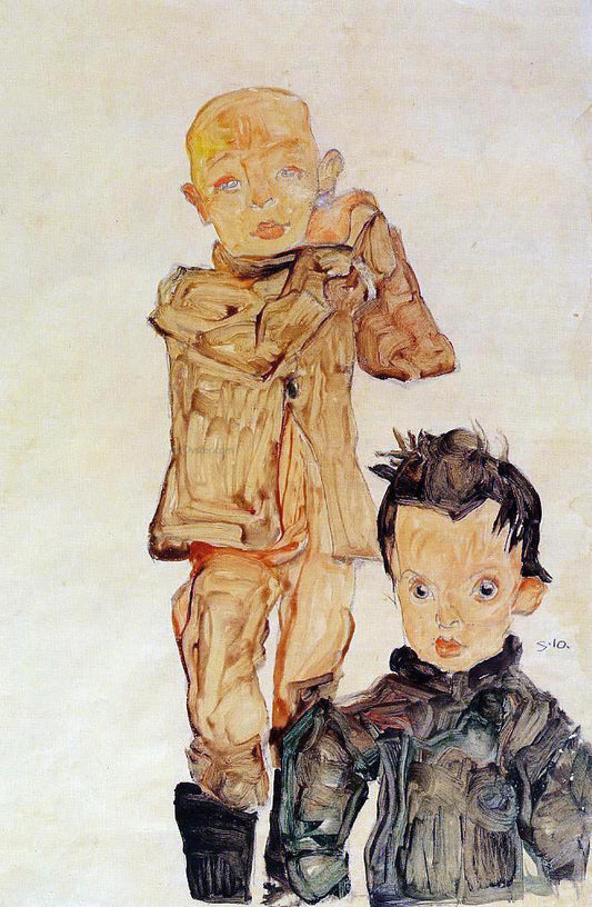  Egon Schiele Two Boys - Canvas Print