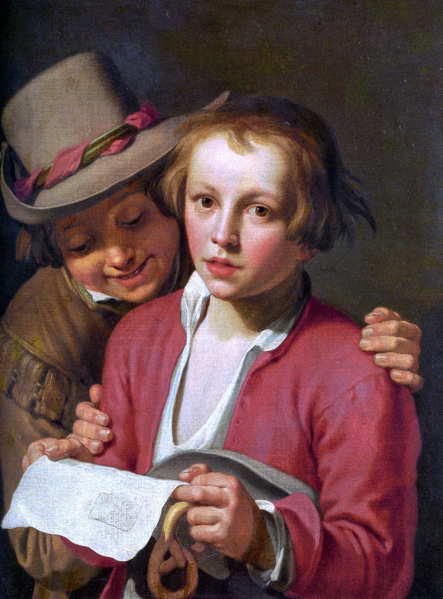  Abraham Bloemaert Two Boys Singing from Sheet of Paper - Canvas Print