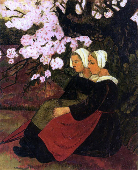  Paul Serusier Two Breton Women Under a Flowering Apple Tree - Canvas Print