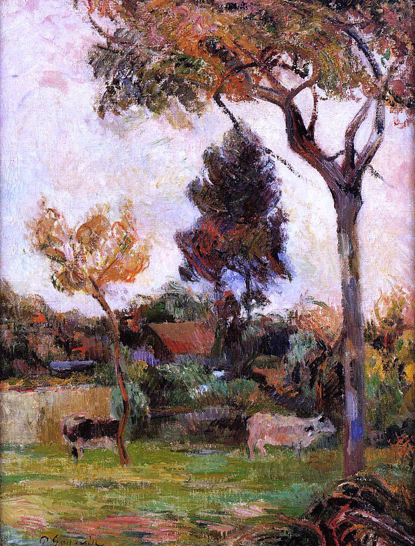  Paul Gauguin Two Cows in the Meadow - Canvas Print