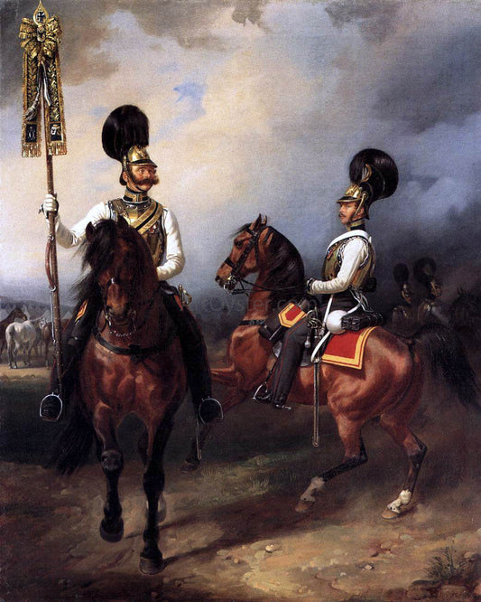  Franz Kruger Two Cuirassiers from the Regiment of Czar Nicholas I - Canvas Print