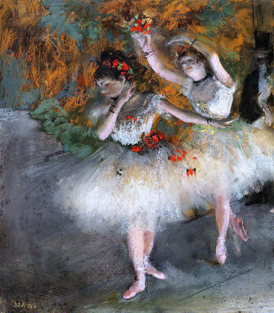  Edgar Degas Two Dancers Entering the Stage - Canvas Print