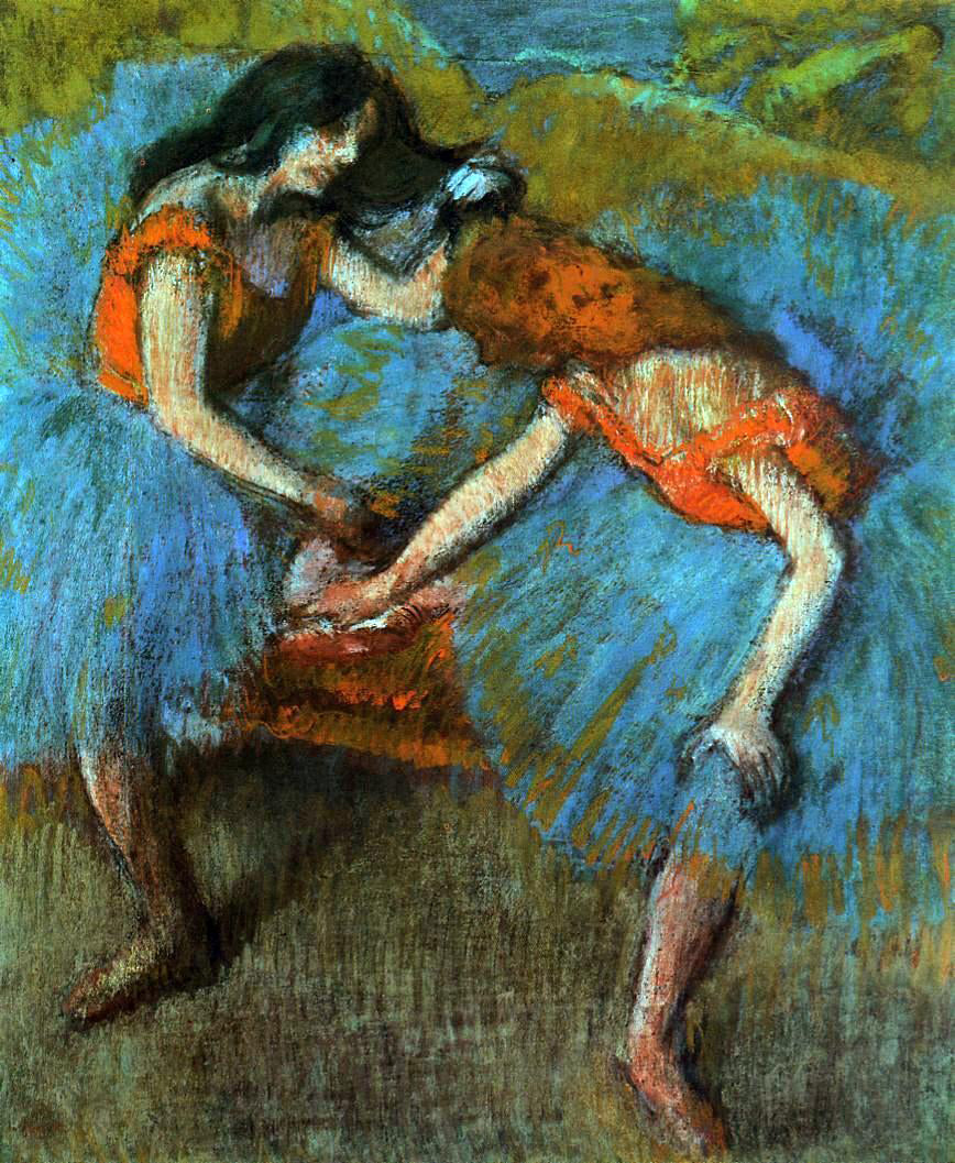  Edgar Degas Two Dancers with Yellow Corsages - Canvas Print