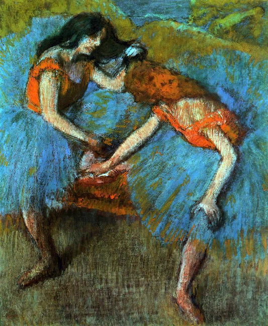  Edgar Degas Two Dancers with Yellow Corsages - Canvas Print
