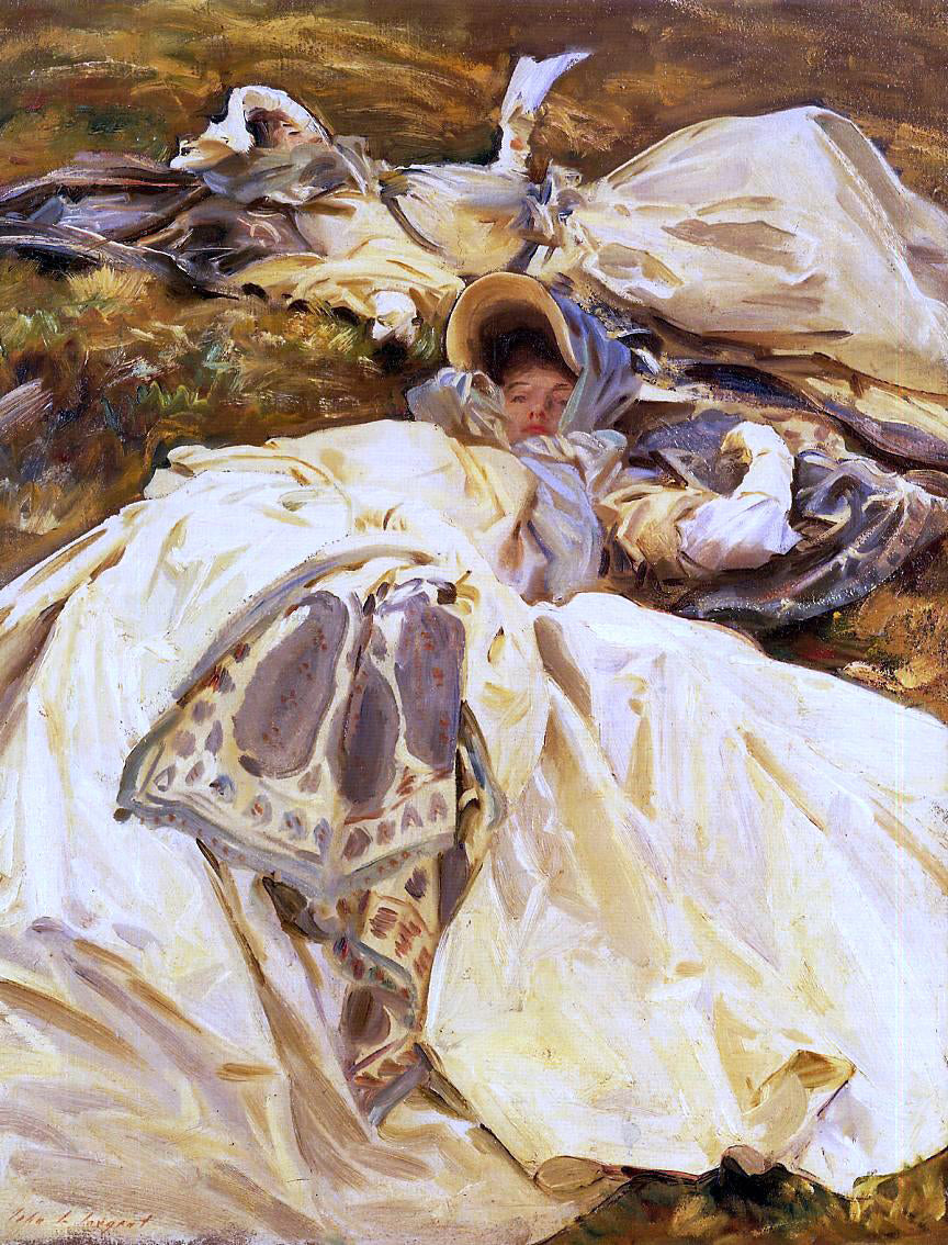  John Singer Sargent Two Girls in White Dresses - Canvas Print